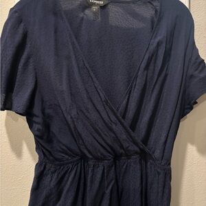 Express Navy Wrap top
